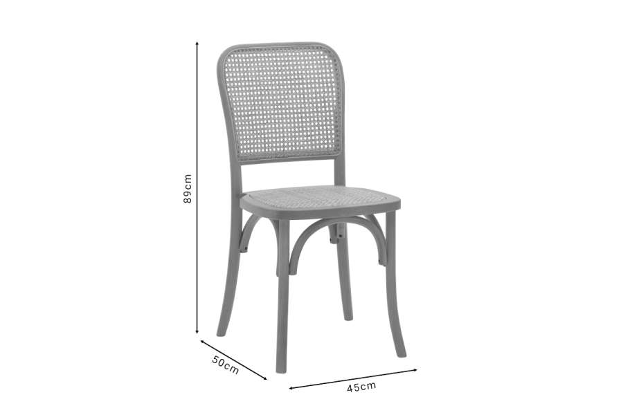 Καρέκλα Kalliope pakoworld φυσικό ξύλο οξιάς-φυσικό rattan 45x50x89εκ