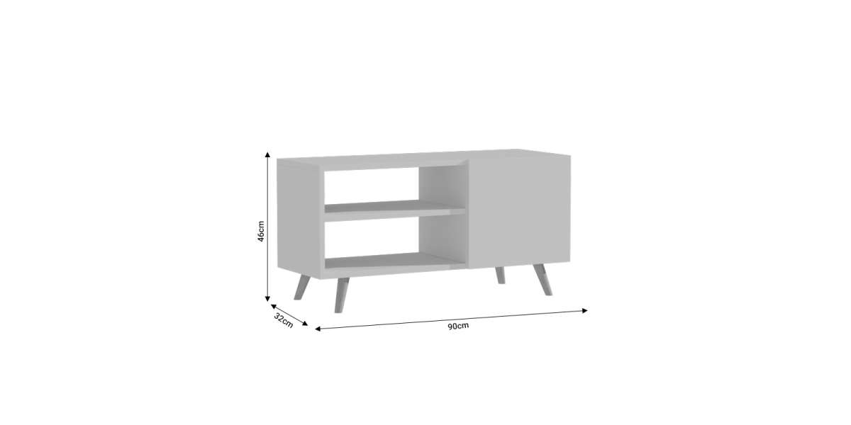 Έπιπλο τηλεόρασης Ellon pakoworld μελαμίνης sonoma-λευκό 120x40x41εκ.