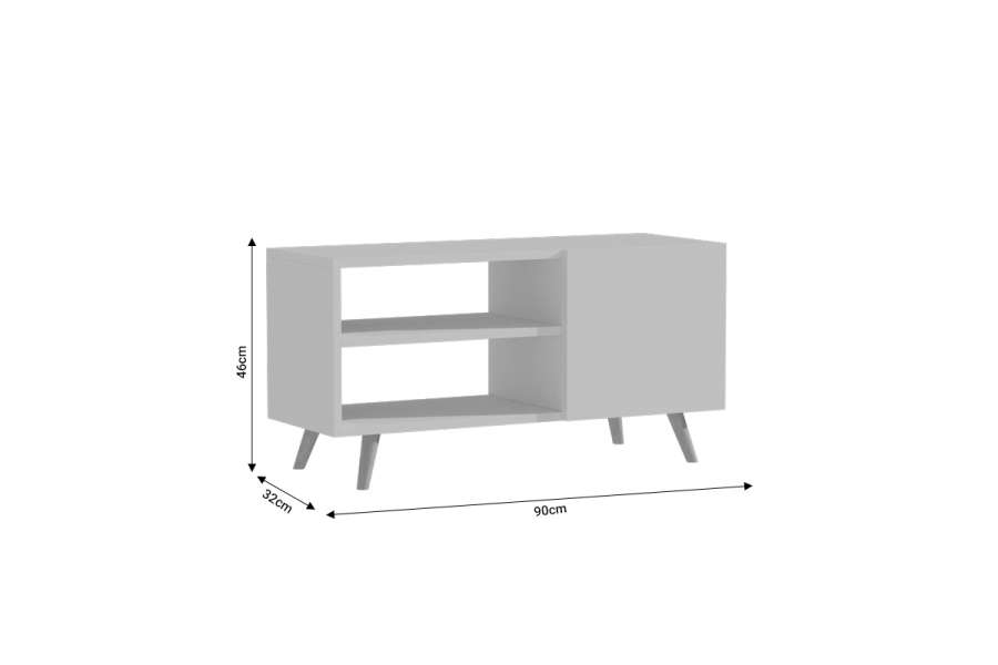 Έπιπλο τηλεόρασης Ellon pakoworld μελαμίνης sonoma-λευκό 120x40x41εκ.