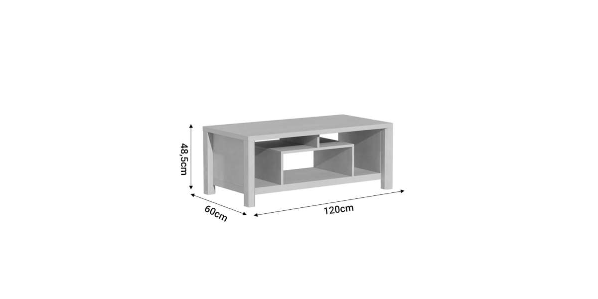 Τραπέζι σαλονιού Tracy pakoworld λευκό-γκρι 120x60x48.5εκ