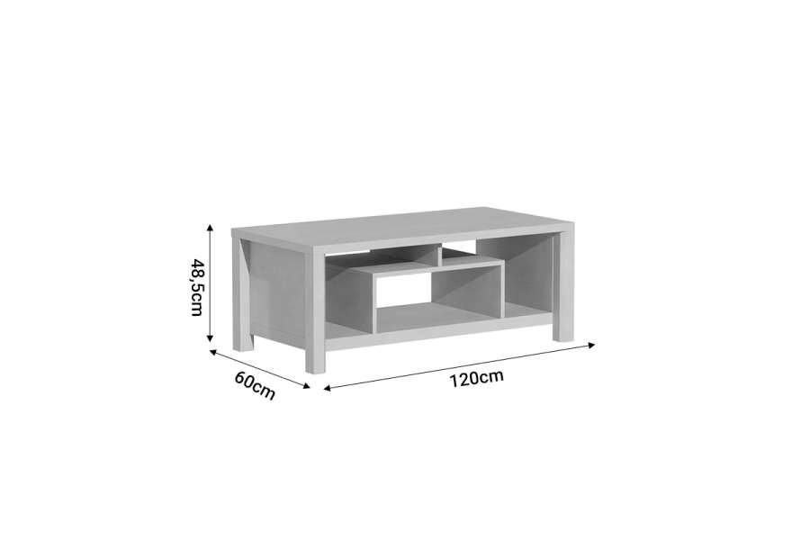 Τραπέζι σαλονιού Tracy pakoworld λευκό-γκρι 120x60x48.5εκ