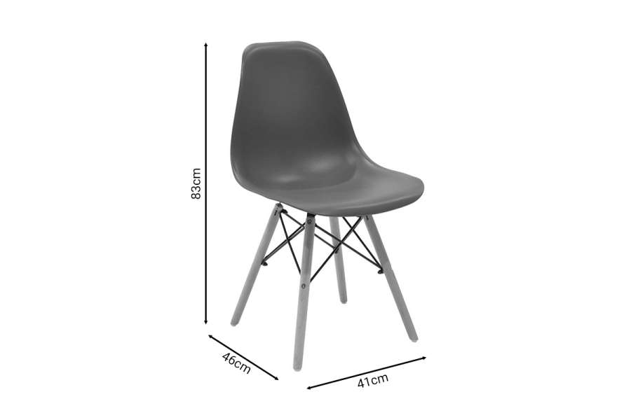 Καρέκλα Julita pakoworld PP καφέ-φυσικό πόδι 46x50x82εκ