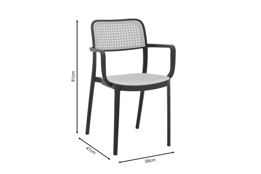 Πολυθρόνα Westley pakoworld pp φυσικό-μαύρο 58x47x81εκ