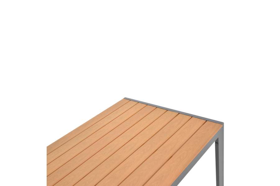 Τραπέζι Nares pakoworld αλουμίνιο ανθρακί-plywood φυσικό 180x90x72.5εκ