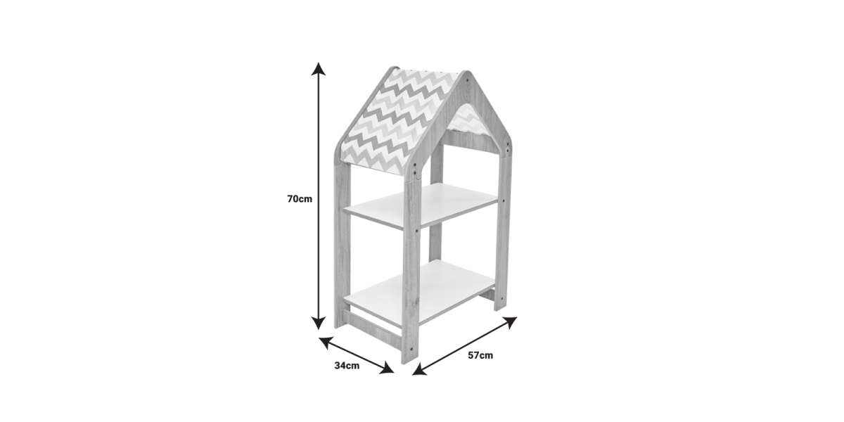 Ραφιέρα Montessori Zoilen pakoworld λευκό-ροζ mdf 50x30x80εκ