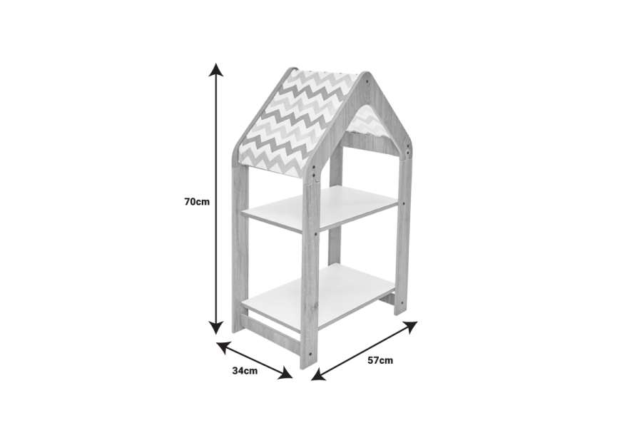 Ραφιέρα Montessori Zoilen pakoworld φυσικό-λευκό-μπλε mdf 50x30x80εκ