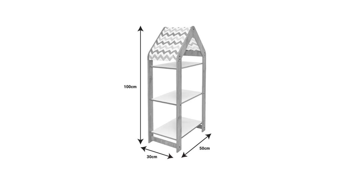 Ραφιέρα Montessori Zoilen I pakoworld λευκό-φυσικό-ροζ mdf 50x30x100εκ