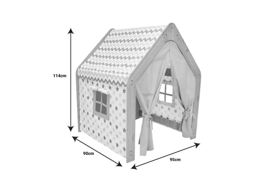 Παιδικό σπίτι Montessori Hosnele pakoworld λευκό-ροζ mdf 95x90x114εκ