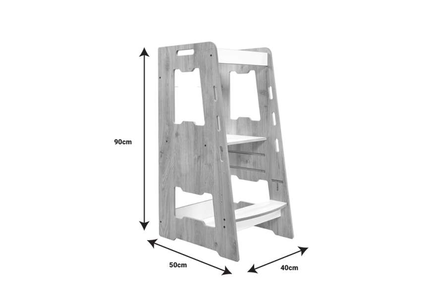 Πύργος εκμάθησης Farsene pakoworld λευκό-φυσικό mdf 40x50x90εκ