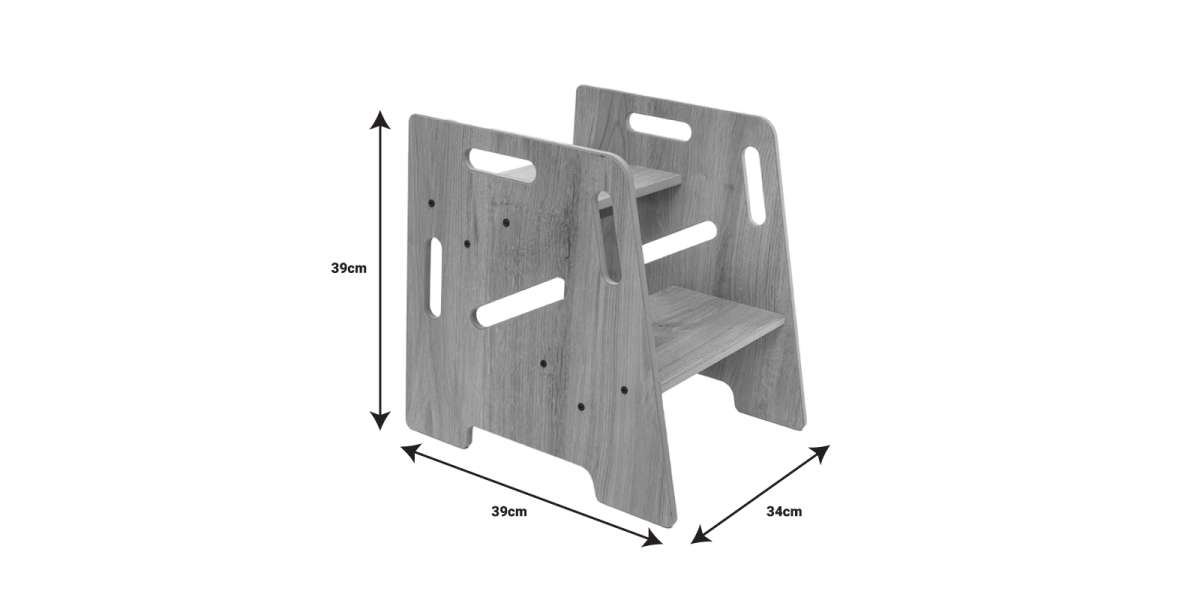 Πύργος εκμάθησης Steppy pakoworld λευκό-φυσικό mdf 34x39x39εκ