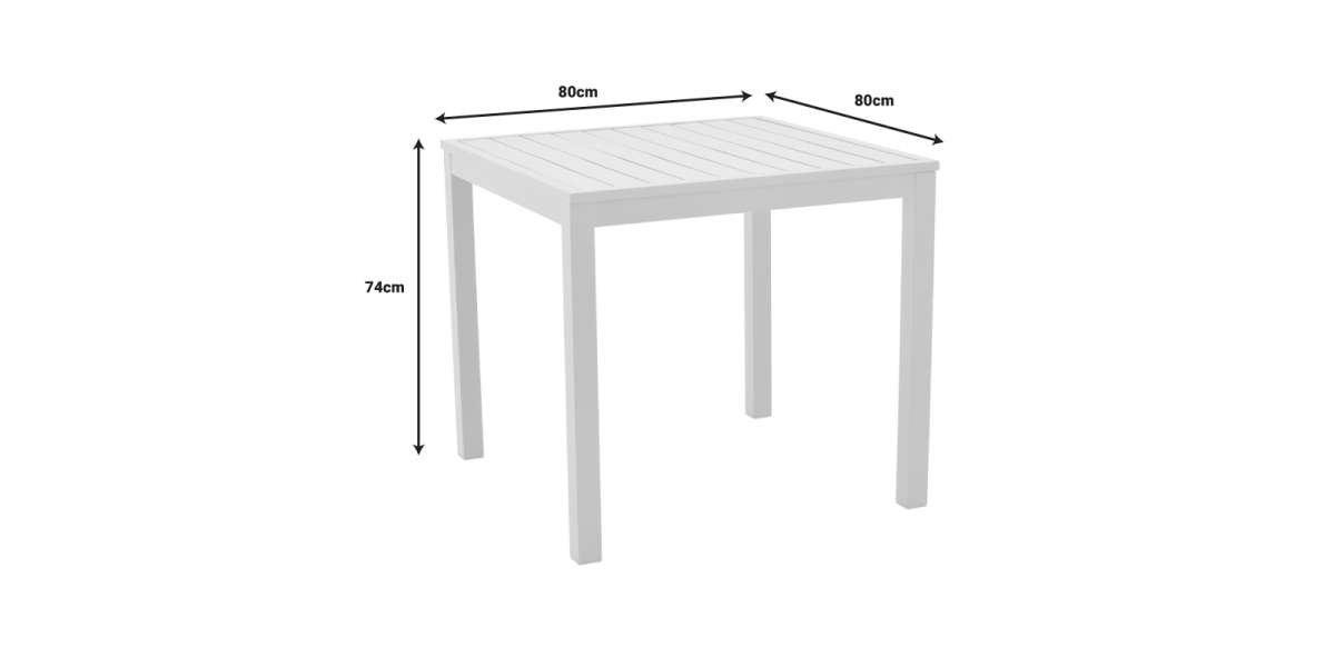 Τραπέζι Kliton pakoworld αλουμινίου λευκό 80x80x74εκ