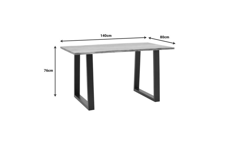 Τραπέζι Avron pakoworld φυσικό μασίφ ξύλο ακακίας 140x80x76εκ