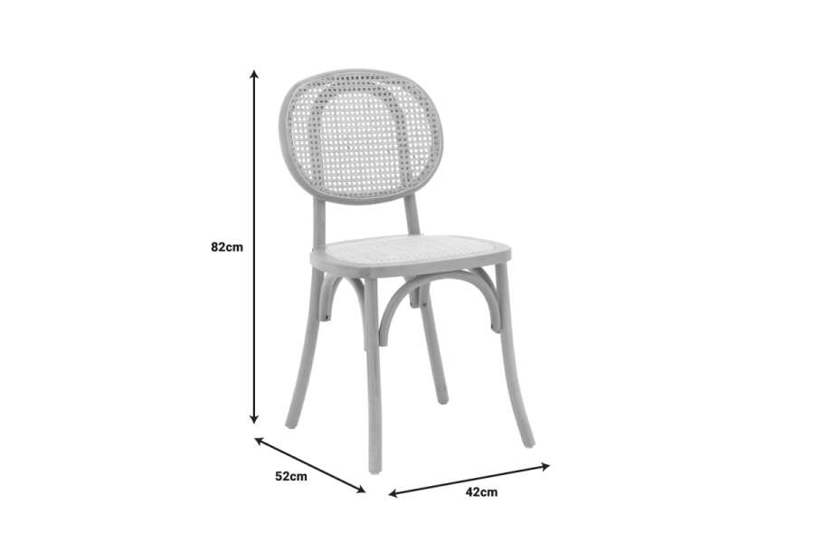 Καρέκλα Zoel pakoworld ξύλο οξιάς και rattan σε φυσική απόχρωση 45x52x82εκ