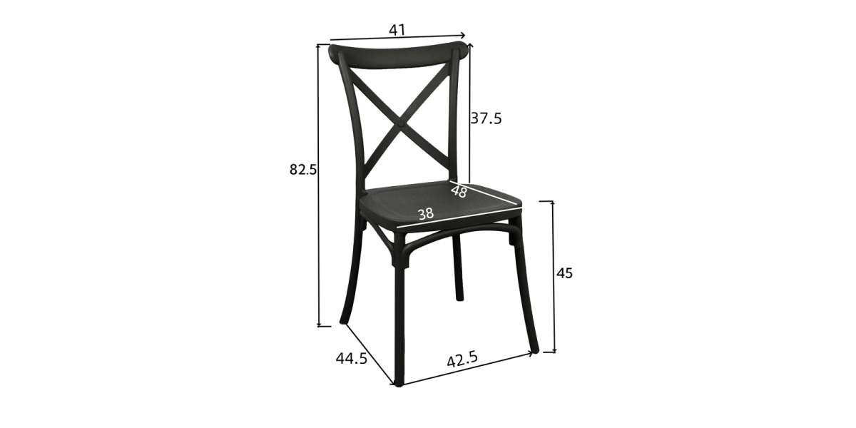 Καρέκλα Crossie pakoworld pp σε λευκή απόχρωση 38x46.5x82εκ