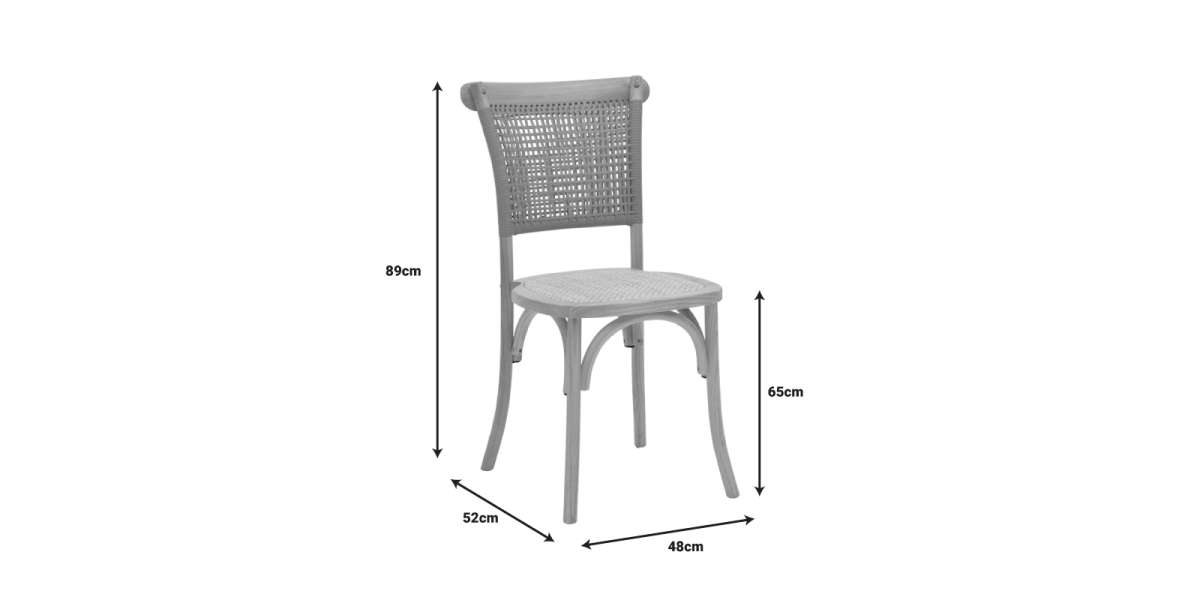 Καρέκλα Karley pakoworld φυσικό ξύλο οξιάς-έδρα φυσικό rattan 48x52x89εκ