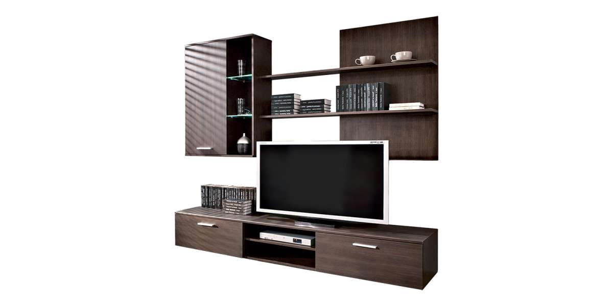 Σύνθετο σαλονιού Salome pakoworld LED wenge 200x41x190εκ