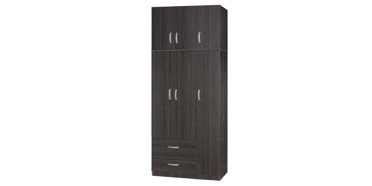 Ντουλάπα τρίφυλλη και πατάρι Zelia pakoworld wenge 90x42x240εκ.