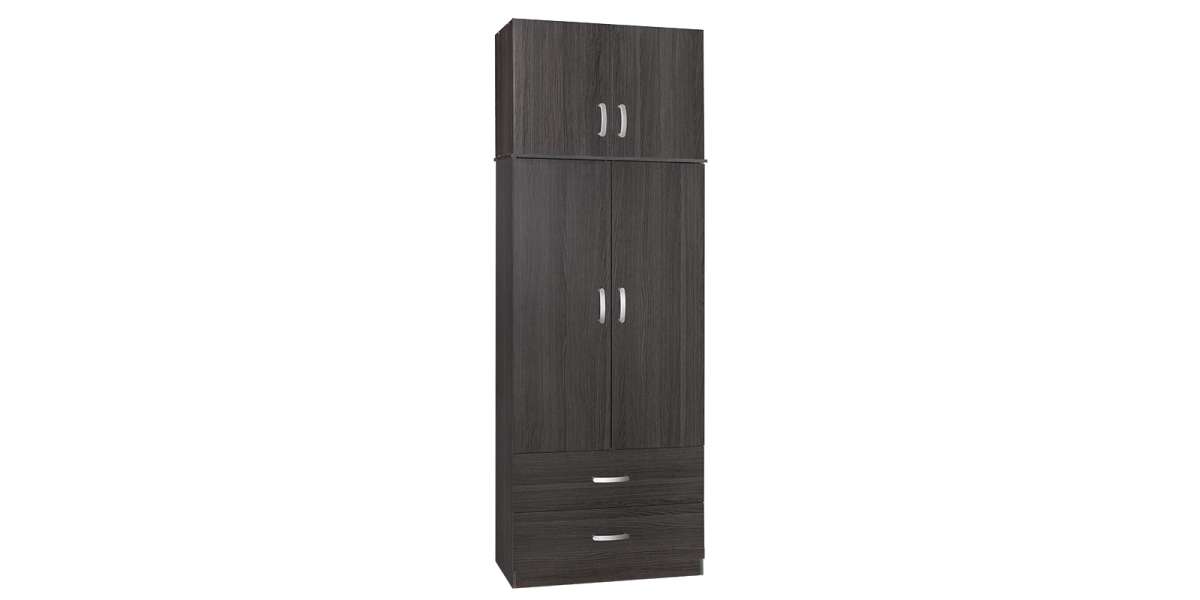 Ντουλάπα δίφυλλη και πατάρι Zelia pakoworld wenge 79x42x240εκ.