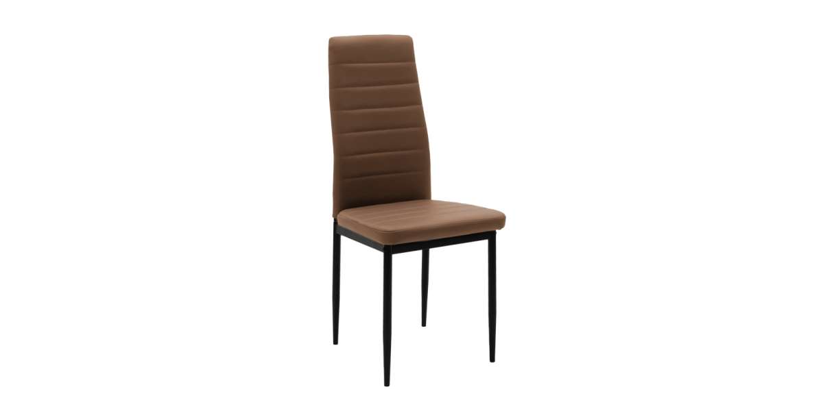 Καρέκλα Parker pakoworld PU cappuccino-μαύρο πόδι 42x48x98εκ