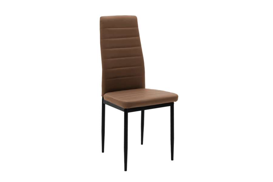 Καρέκλα Parker pakoworld PU cappuccino-μαύρο πόδι 42x48x98εκ