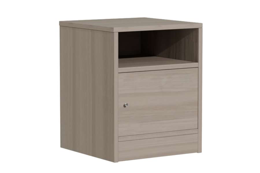 Κομοδίνο Foly pakoworld με ένα ντουλάπι γκρι oak 40x40x50εκ